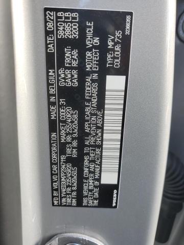 YV4ED3UM7P2947119 - 2023 VOLVO XC40 RECHARGE ULTIMATE SILVER photo 12