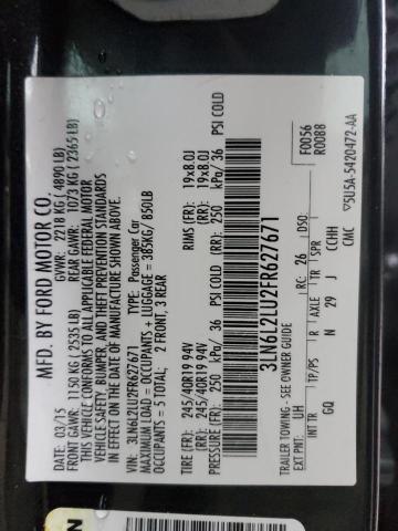 3LN6L2LU2FR627671 - 2015 LINCOLN MKZ HYBRID BLACK photo 12