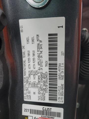 5TFEY5F15MX294519 - 2021 TOYOTA TUNDRA CREWMAX SR5 GRAY photo 12