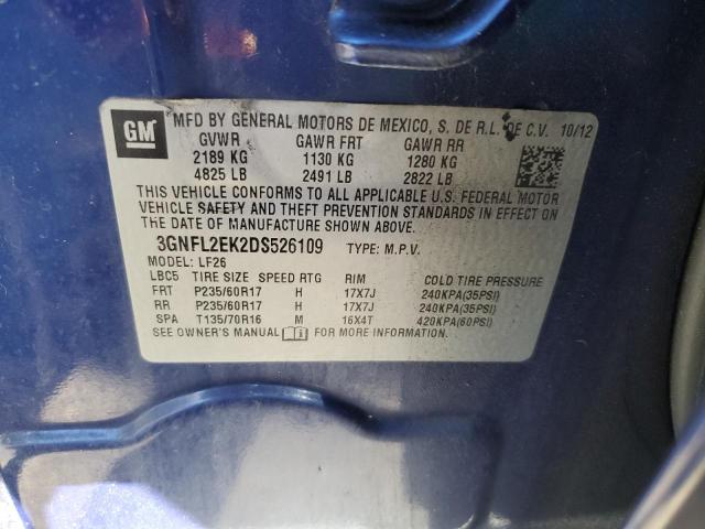 3GNFL2EK2DS526109 - 2013 CHEVROLET CAPTIVA LS 蓝色 照片 13