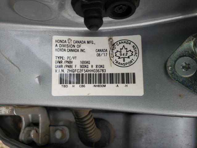 2HGFC2F54HH036783 - 2017 HONDA CIVIC LX SILVER photo 13