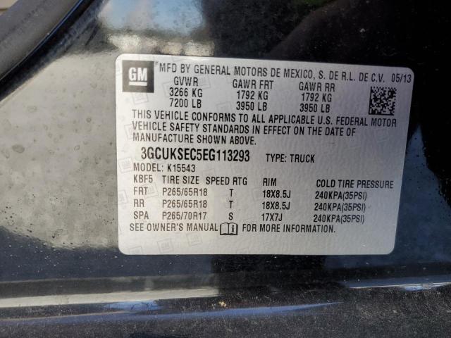 3GCUKSEC5EG113293 - 2014 CHEVROLET SILVERADO K1500 LTZ BLACK photo 13