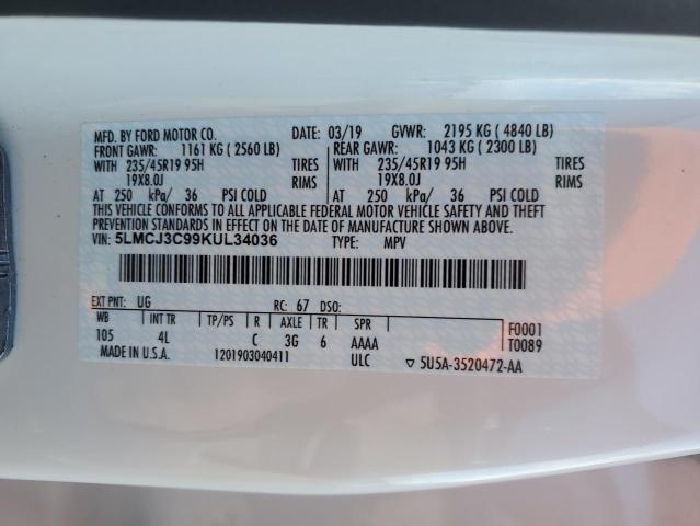 5LMCJ3C99KUL34036 - 2019 LINCOLN MKC RESERVE Ağ foto 12