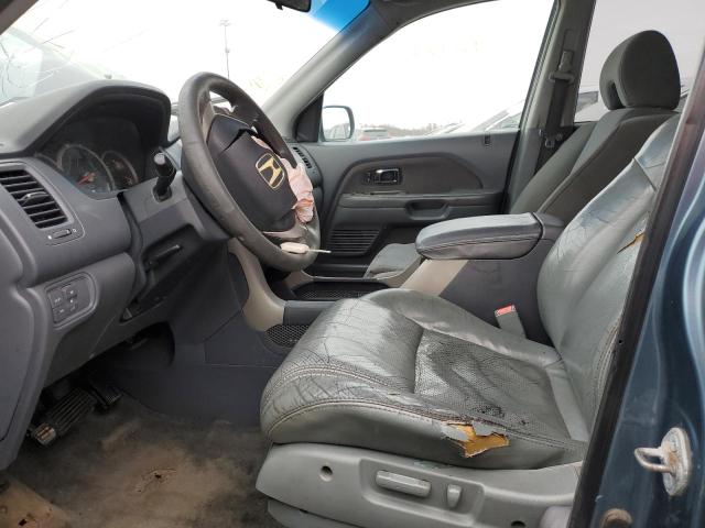 5FNYF18476B023784 - 2006 HONDA PILOT EX BLUE photo 7