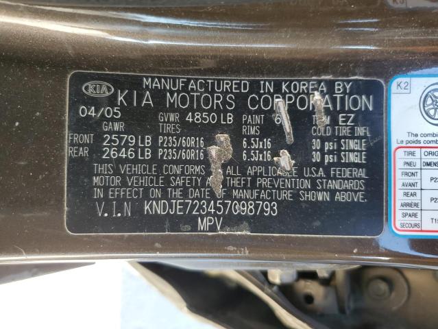 KNDJE723457098793 - 2005 KIA NEW SPORTA BROWN photo 12