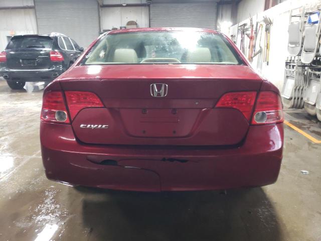 1HGFA165X7L022646 - 2007 HONDA CIVIC LX RED photo 6