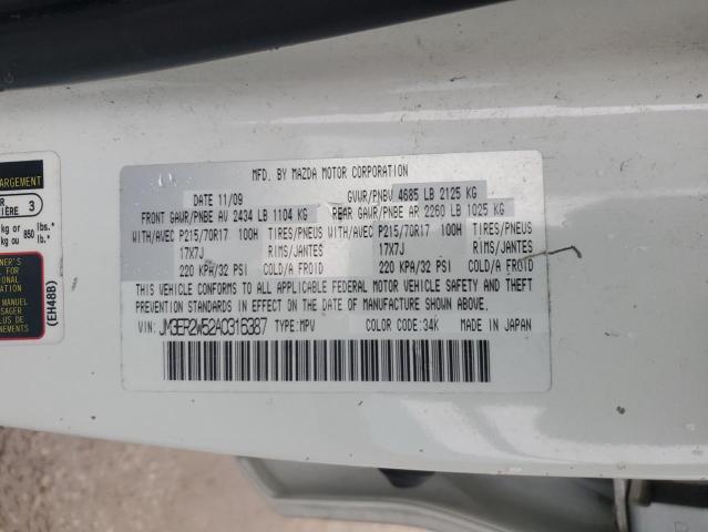 JM3ER2W52A0316387 - 2010 MAZDA CX-7 WHITE photo 13