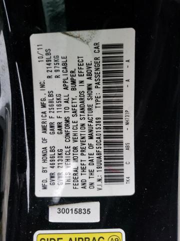 19UUA8F50CA015369 - 2012 ACURA TL BLACK photo 12