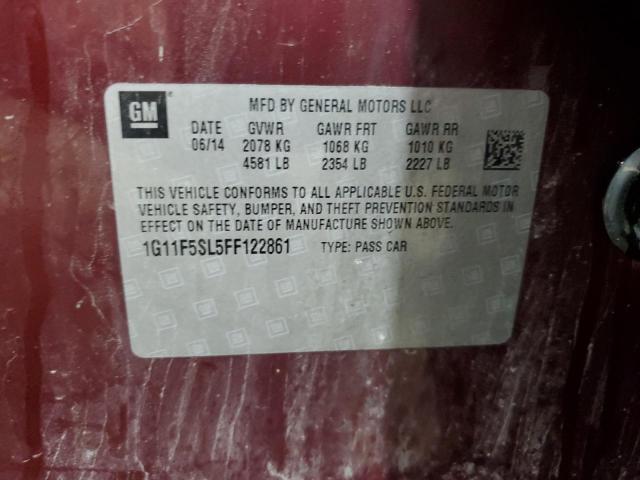 1G11F5SL5FF122861 - 2015 CHEVROLET MALIBU LTZ ბურგუნდია ფოტო 13