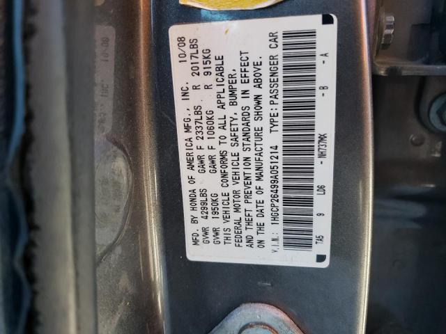 1HGCP26499A051214 - 2009 HONDA ACCORD LXP GRAY photo 12