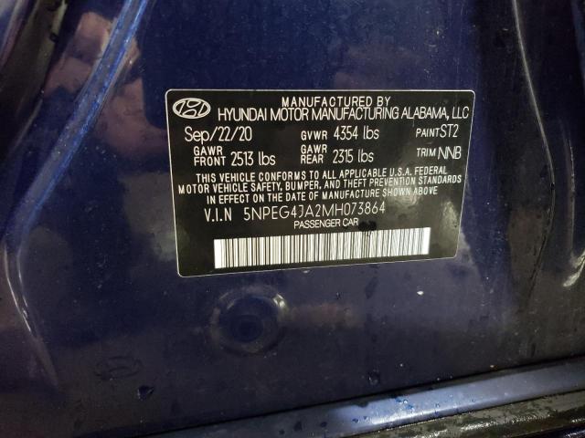 5NPEG4JA2MH073864 - 2021 HYUNDAI SONATA SE BLUE photo 13