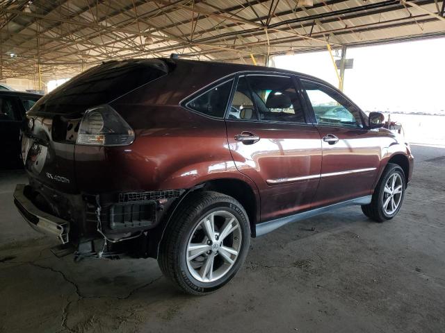 JTJGW31U382006324 - 2008 LEXUS RX 400H MAROON photo 3