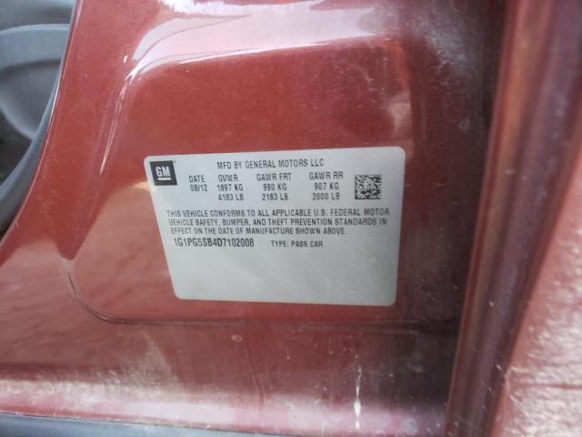 1G1PG5SB4D7102008 - 2013 CHEVROLET CRUZE LTZ RED photo 12