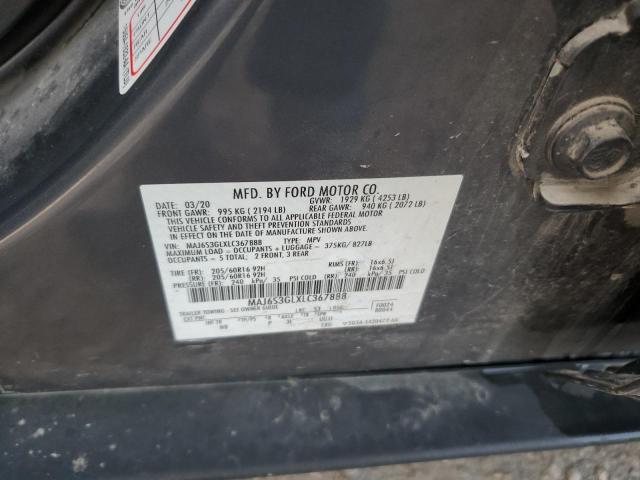 MAJ6S3GLXLC367888 - 2020 FORD ECOSPORT SE Grafitowy zdjęcie 12