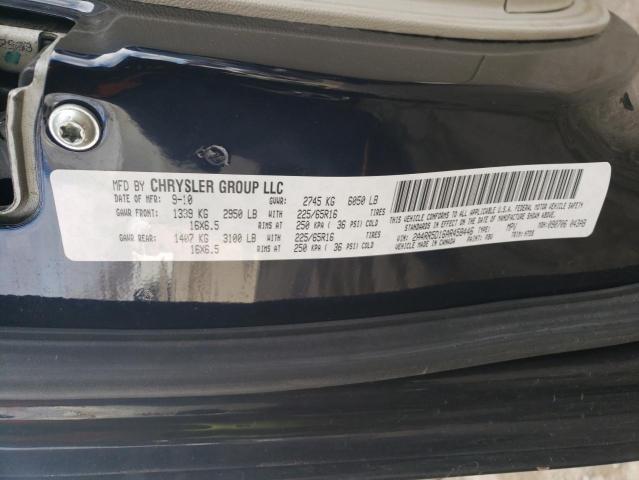 2A4RR5D16AR458446 - 2010 CHRYSLER TOWN & COU TOURING BLUE photo 12