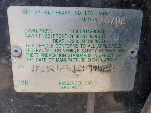 JF1SG65613H746215 - 2003 SUBARU FORESTER 2.5XS Черный фото 12