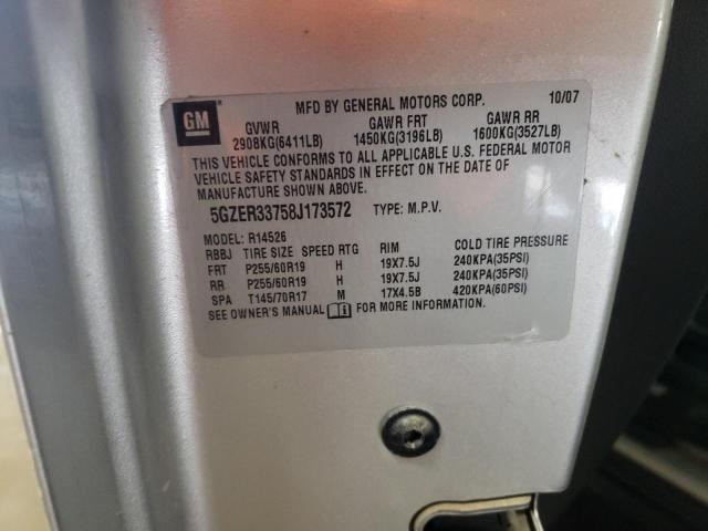 5GZER33758J173572 - 2008 SATURN OUTLOOK XR ვერცხლისფერი ფოტო 12