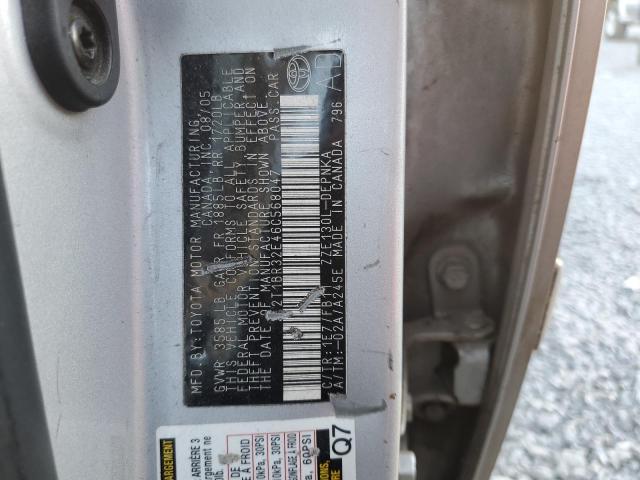 2T1BR32E46C568047 - 2006 TOYOTA COROLLA CE SILVER photo 12