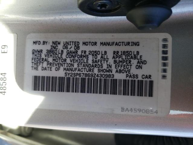 5Y2SP67869Z430983 - 2009 PONTIAC VIBE SILVER photo 12