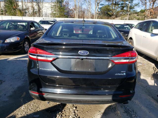 3FA6P0LU0JR178602 - 2018 FORD FUSION SE HYBRID BLACK photo 6