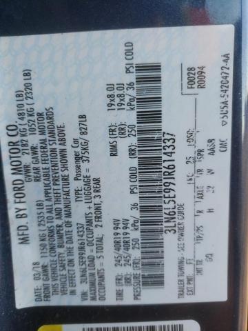 3LN6L5E99JR614337 - 2018 LINCOLN MKZ RESERVE ლურჯი ფოტო 12