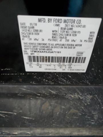 1FM5K8AR9JGA71181 - 2018 FORD EXPLORER POLICE INTERCEPTOR BLACK photo 14