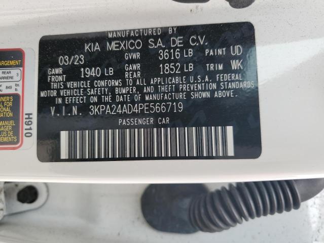 3KPA24AD4PE566719 - 2023 KIA RIO LX WHITE photo 13