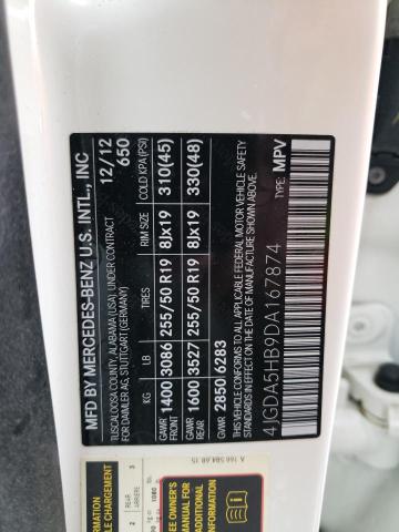 4JGDA5HB9DA167874 - 2013 MERCEDES-BENZ ML 350 4MATIC WHITE photo 13