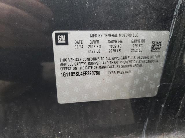 1G11B5SL4EF220760 - 2014 CHEVROLET MALIBU LS CHARCOAL photo 12