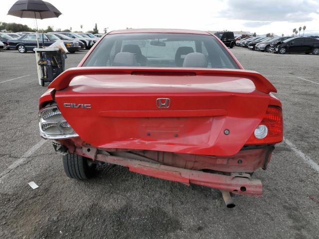 1HGEM22914L025299 - 2004 HONDA CIVIC EX RED photo 6