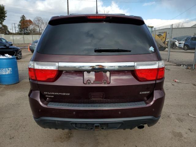 1C4RDJDGXCC206972 - 2012 DODGE DURANGO CREW BURGUNDY photo 6