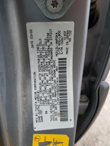 JTJHF10U820267414 - 2002 LEXUS RX 300 GRAY photo 12