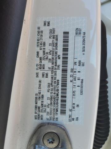 1FMCU0H62MUB17809 - 2021 FORD ESCAPE SEL WHITE photo 13