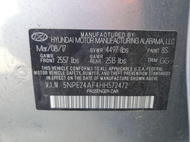 5NPE24AF4HH572472 - 2017 HYUNDAI SONATA SE SILVER photo 12