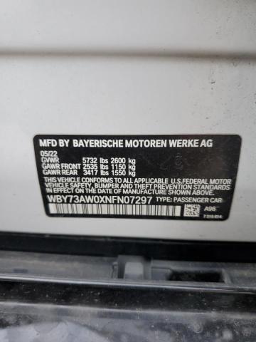 WBY73AW0XNFN07297 - 2022 BMW I4 EDRIVE4 WHITE photo 12