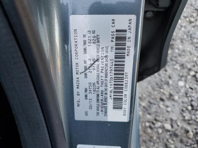 JM1BL1V70D1797443 - 2013 MAZDA 3 I GRAY photo 12