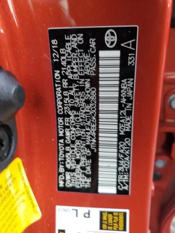 JTNK4RBE6K3032880 - 2019 TOYOTA COROLLA SE RED photo 12