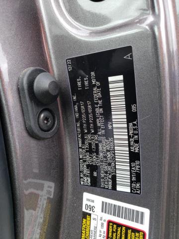 5TDYRKEC5PS146635 - 2023 TOYOTA SIENNA XLE GRAY photo 12