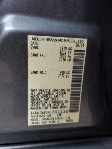 1N4AL3AP0FC201130 - 2015 NISSAN ALTIMA 2.5 GRAY photo 13