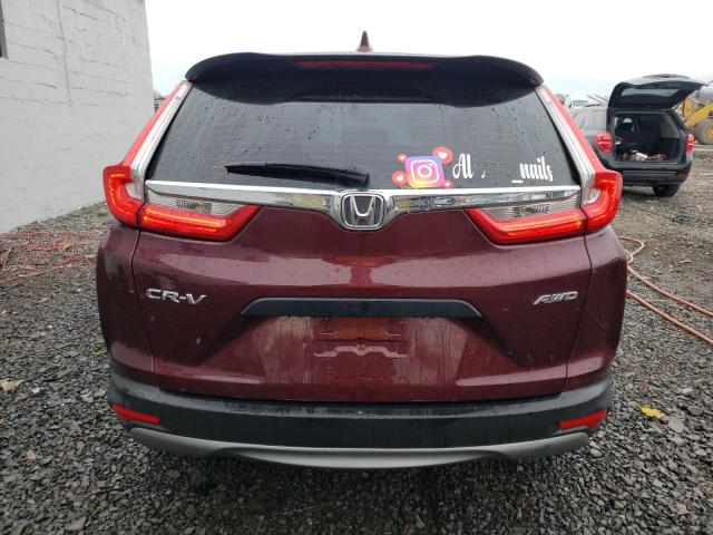 2HKRW6H35KH205567 - 2019 HONDA CR-V LX BURGUNDY photo 6