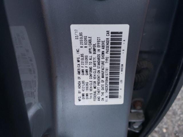 1HGCR2F99HA157781 - 2017 HONDA ACCORD EXL SILVER photo 12