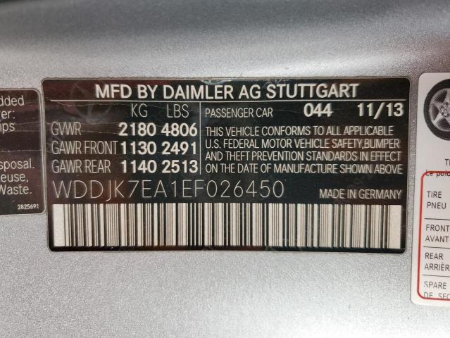 WDDJK7EA1EF026450 - 2014 MERCEDES-BENZ SL 63 AMG SILVER photo 12