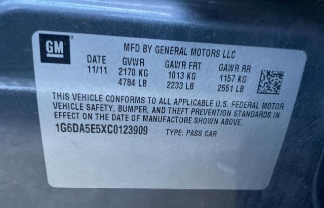 1G6DA5E5XC0123909 - 2012 CADILLAC CTS GRAY photo 10