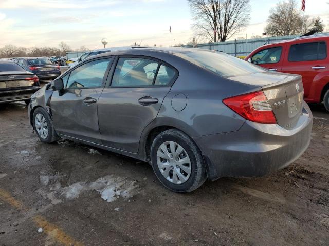 19XFB2F52CE100521 - 2012 HONDA CIVIC LX GRAY photo 2