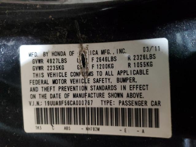 19UUA9F56CA000767 - 2012 ACURA TL BLACK photo 12