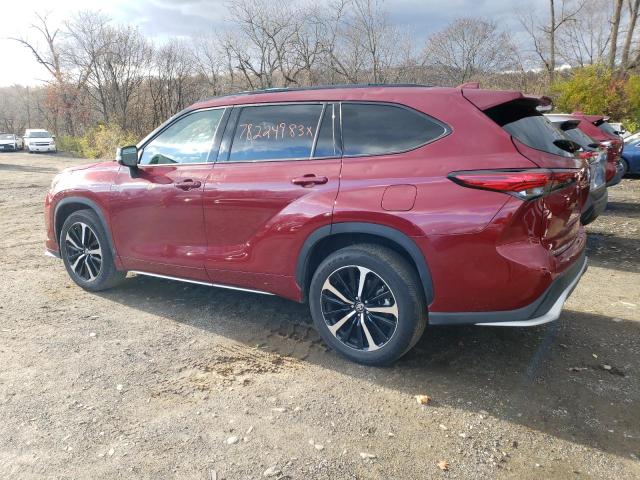 5TDLZRAH2NS134377 - 2022 TOYOTA HIGHLANDER XSE BURGUNDY photo 2