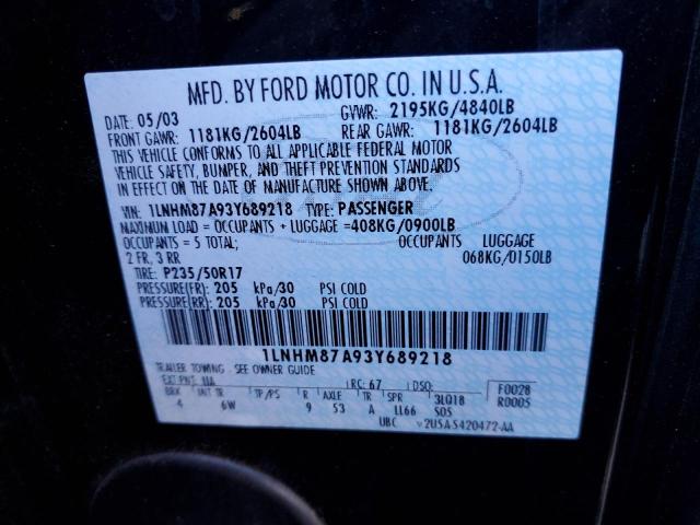 1LNHM87A93Y689218 - 2003 LINCOLN LS Qara foto 12