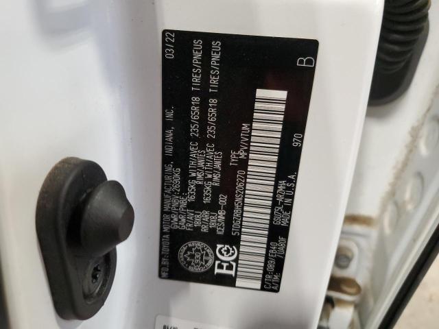 5TDGZRBH5NS206270 - 2022 TOYOTA HIGHLANDER XLE Ağ foto 13