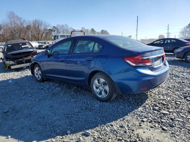 2HGFB2F55DH553104 - 2013 HONDA CIVIC LX BLUE photo 2