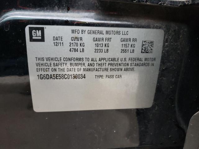 1G6DA5E58C0130034 - 2012 CADILLAC CTS BLACK photo 12